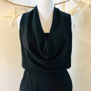 Lafayette 148 Black Dress Crepe Cowl Neck 16